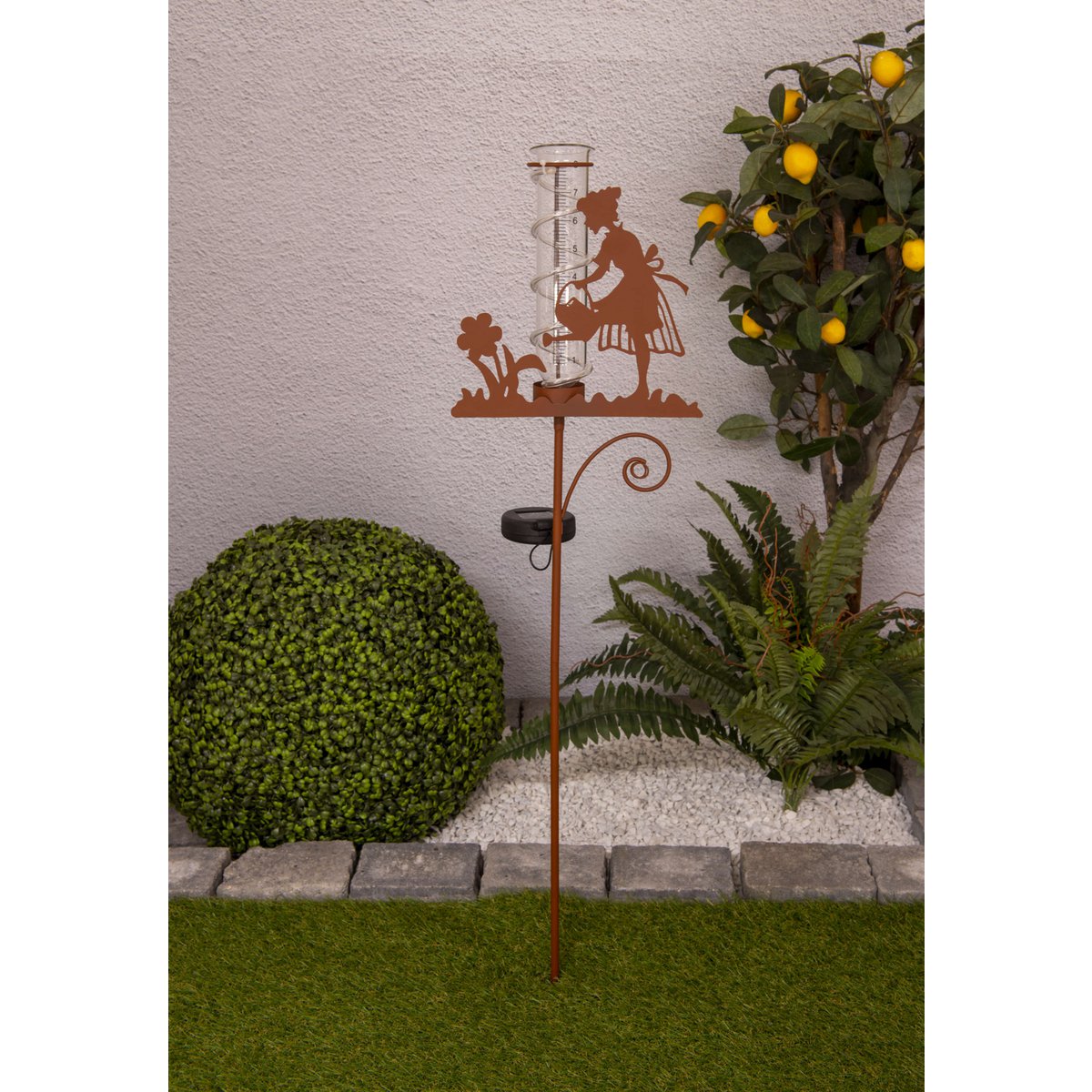 LED Solar Earth Skewers H: 95 cm, voor buiten, spiesjes gemaakt van metaal en glas en plastic in bruin, met geïntegreerde LED