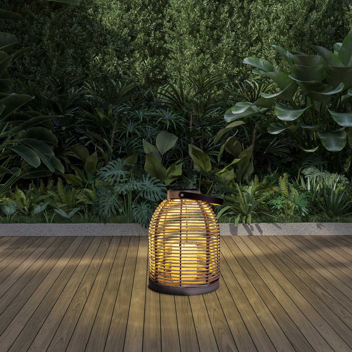 LED ZONNELIJKE LICHT "KORBINIAN" Decoratie voor het buitengebied gemaakt van metaal en plastic in grijs, met stevig ingebouwde LED's