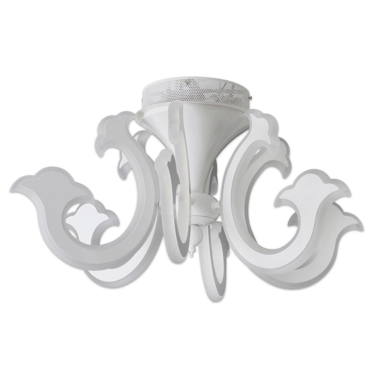 Led Crown "Ludwig" wit Ø 66 cm, met stevig geïnstalleerde LED's, metaal in wit