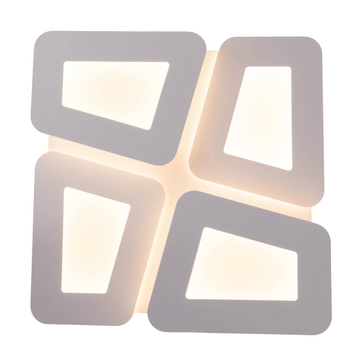 LED -plafondlamp "SIMEN" 48 x 48 cm, metaal en plastic, wit, geïntegreerde LED's, warm wit