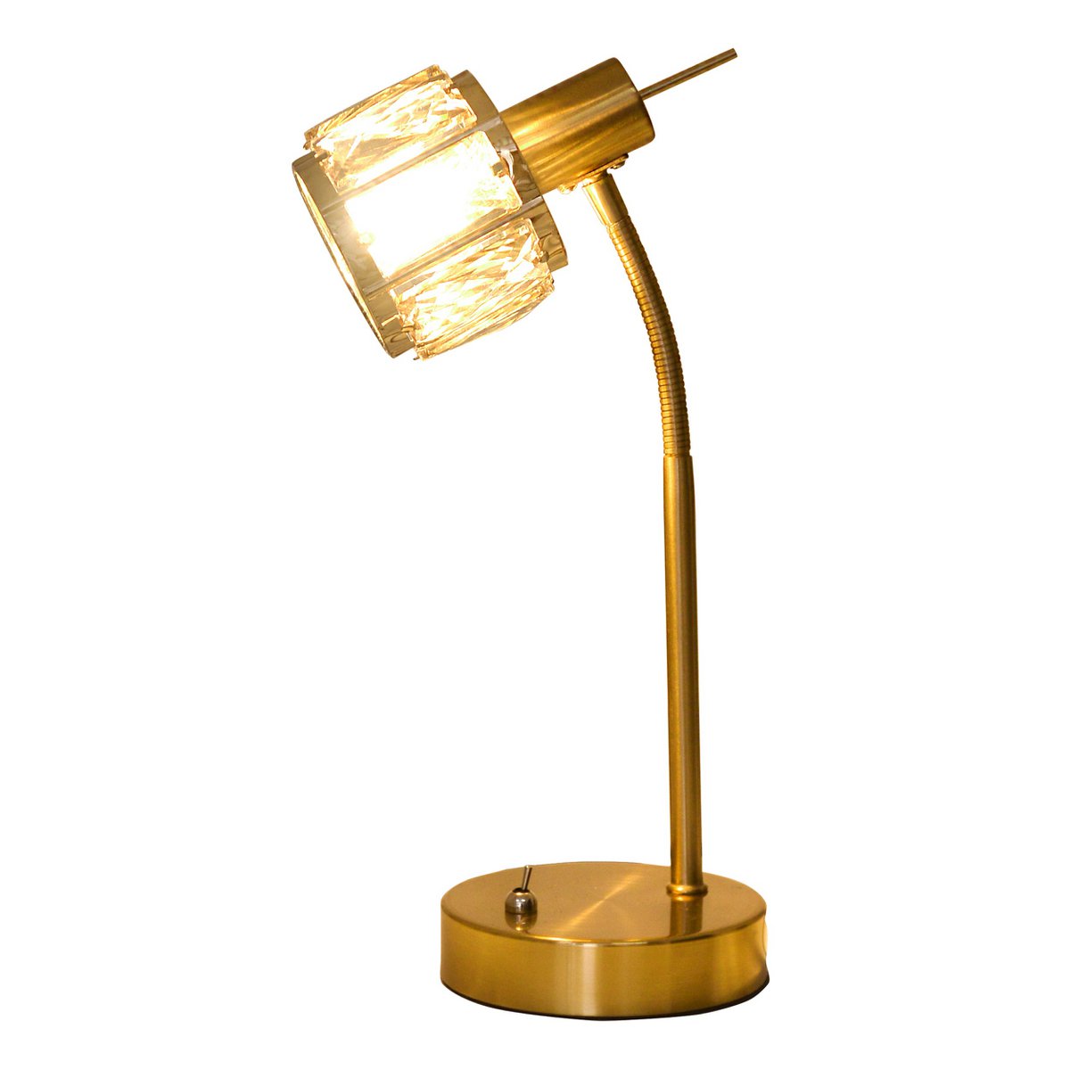 LED -tafellamp "Josefa", tafellamp gemaakt van goud en glas in goud, met E14 -aansluiting, voor eetkamer, woonkamer, gang of kantoor, voor woonkamer, eetkamer of als bedlamp, 34,5 x 17,5 cm