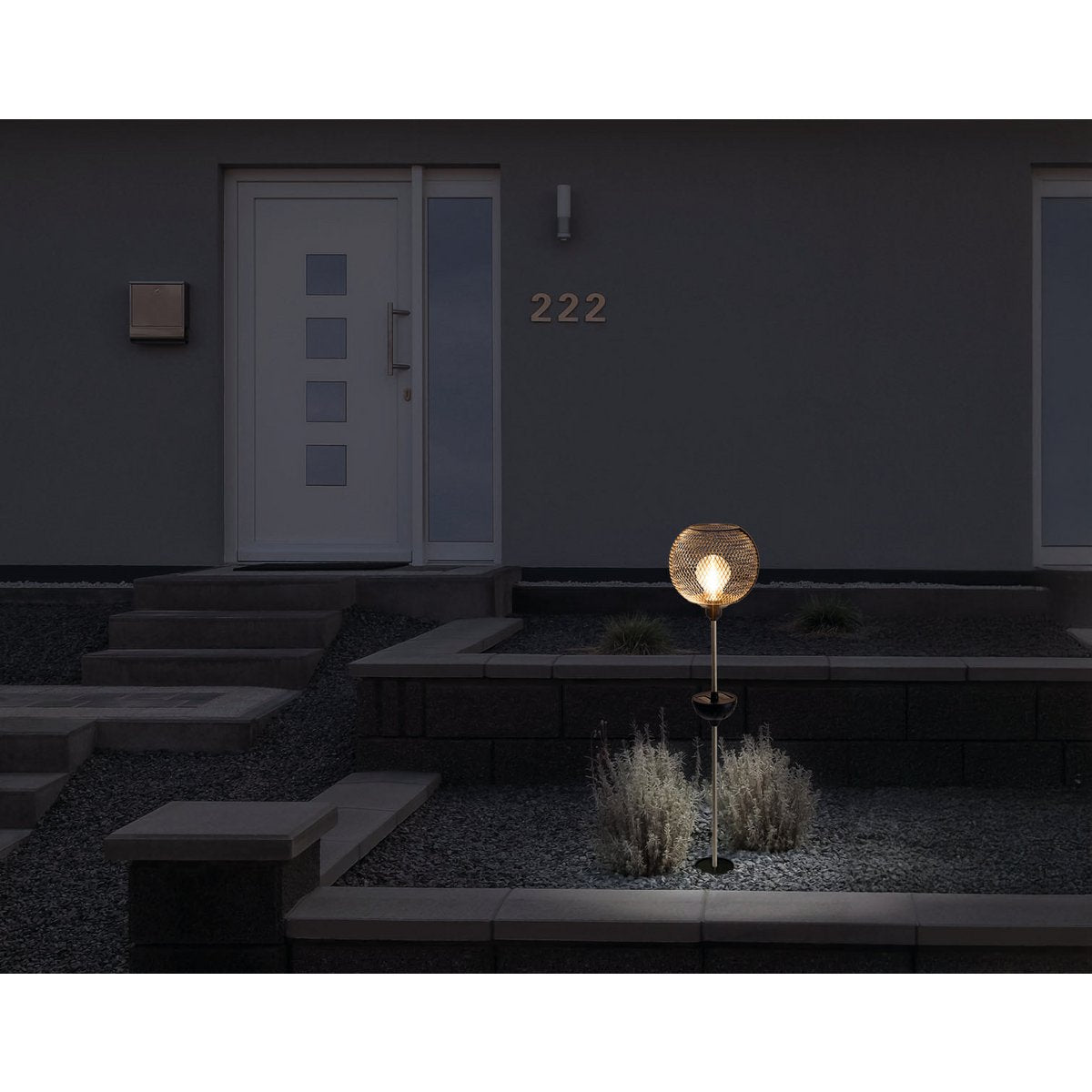 Led Solar-Eerspieß "Geli", voor buiten, metaal en plastic aarde spies in het zwart, met geïntegreerde LED