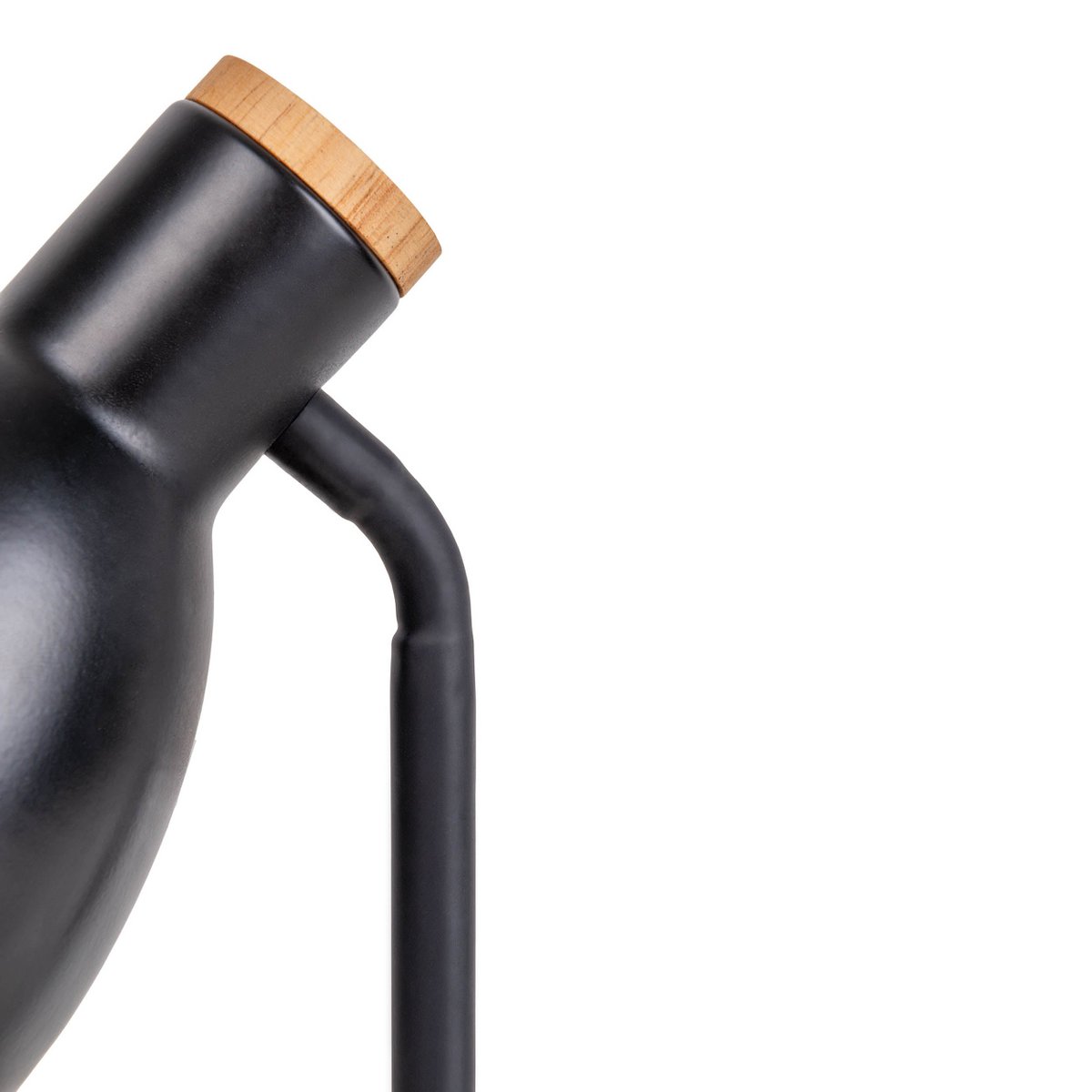 "Marie" bureaulamp gemaakt van metaal en hout, E14, zwart, 36,5 cm hoog