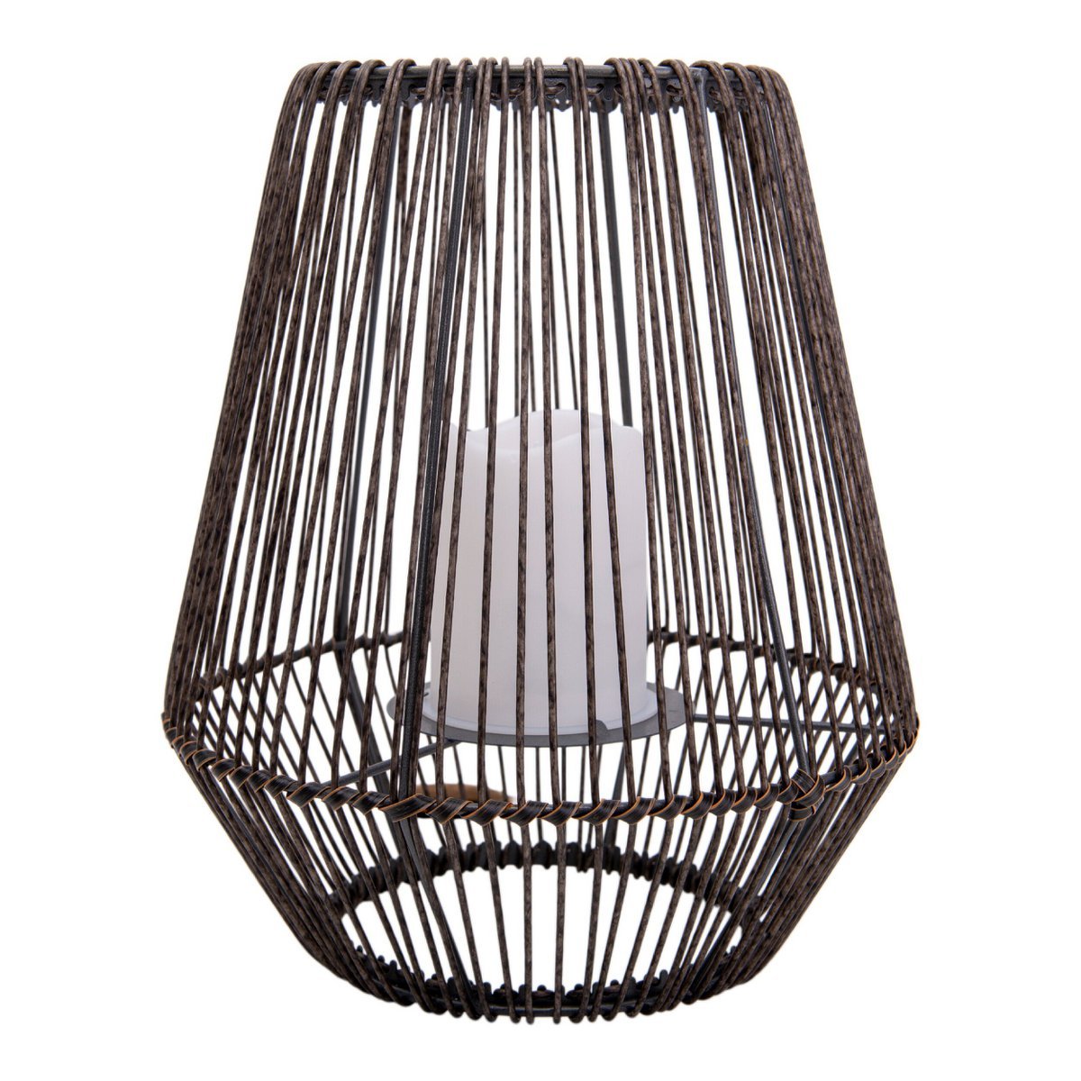 LED Solar Lamp "Plasto" Ø 26 cm buiten gemaakt van bruin metaal en plastic