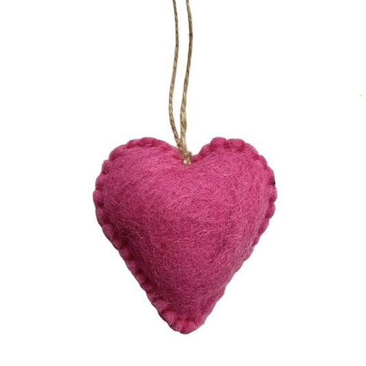 Luna -Leena hartroze hanger - tas charme - wol vilt - handgemaakt in nepal