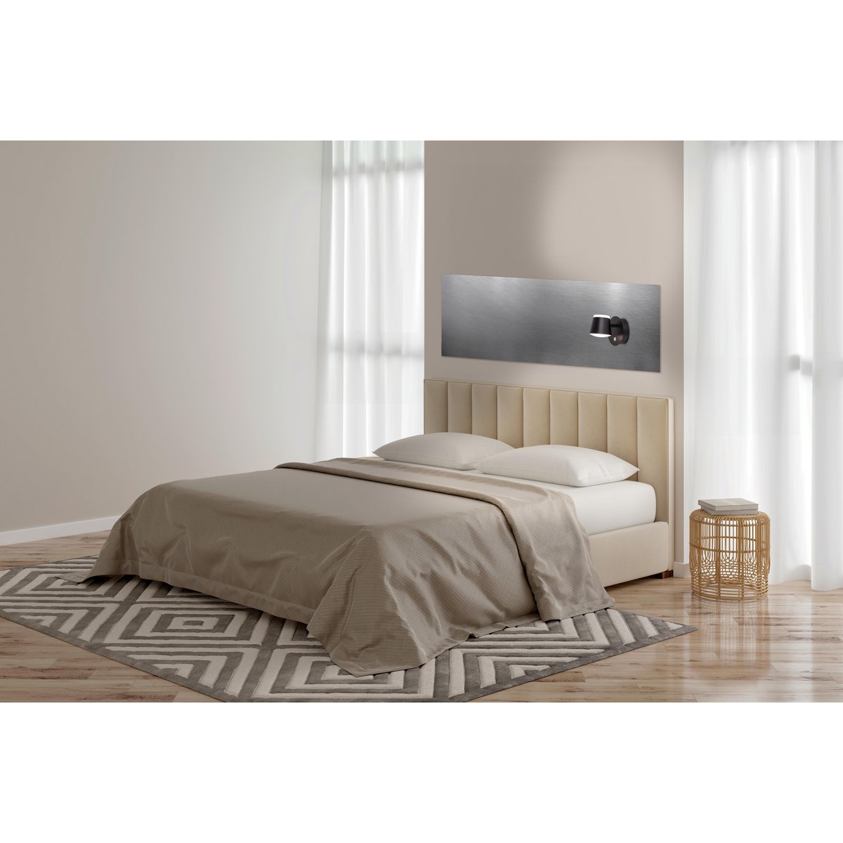 Wordeloos wandlicht "tondo" magnetisch, ca. 12 x 14,5 cm, gemaakt van black metal, voor binnen