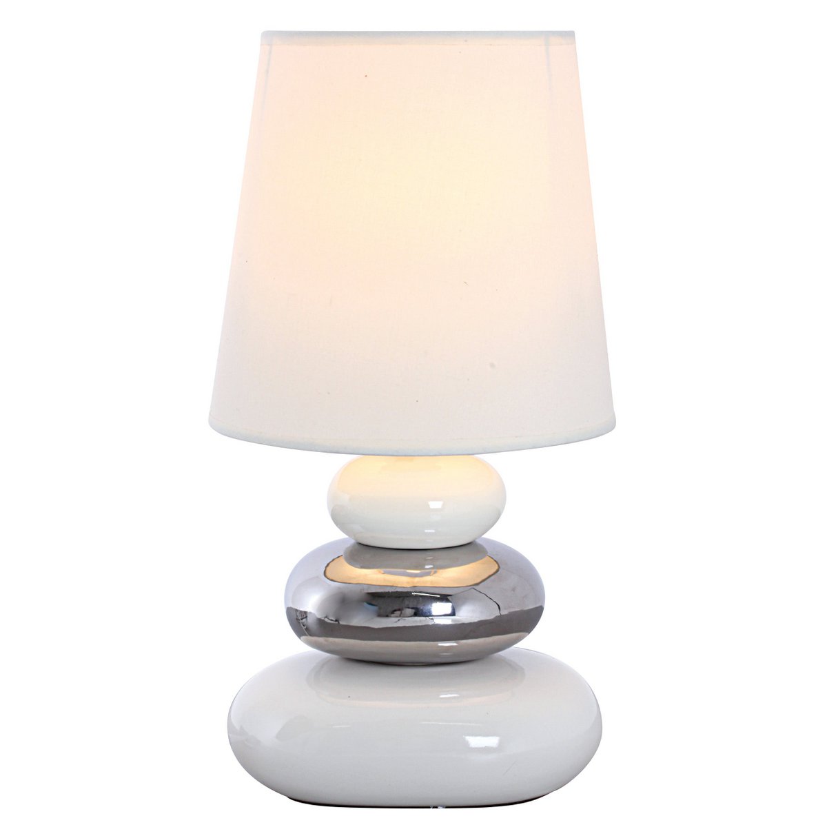 Keramische tafellamp "stoney", tafellamp gemaakt van keramiek, wit, met E14 -versie, tafellamp voor eetkamer, woonkamer, gang of kantoor, of als een bedlamp, 31 cm hoog