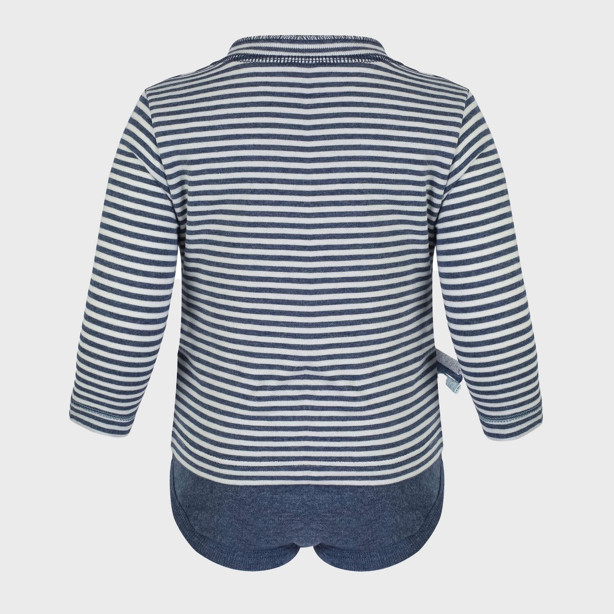 OrganicEra Organic Baby L/S T-shirt body, Indigo gestreept
