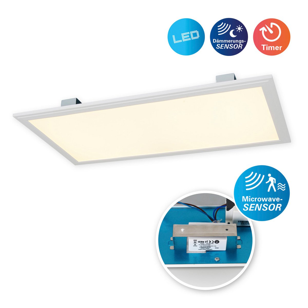 LED -sensorpaneel "Alegre" lengte 59,5 cm, veel functies, montagelamp inclusief beugel gemaakt van metaal en plastic, geïntegreerde leds warm wit