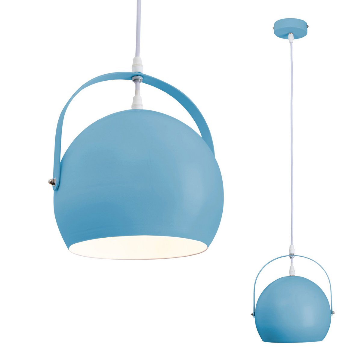 Hanger lamp "Colorado" blauw Ø ca. 25 cm, metaal, e27 socket, verlichting voor woonkamer, eetkamer, kinderkamer