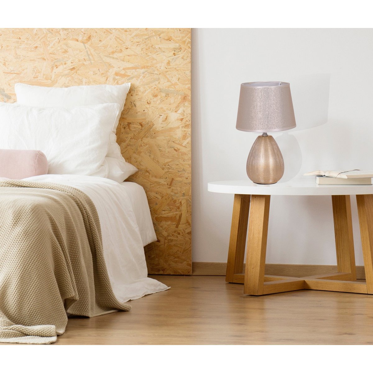 Keramische tafellamp "Simply Ceramics", tafellamp gemaakt van keramiek, goud, met E14 -versie, voor eetkamer, woonkamer, gang of kantoor, 31 cm hoog