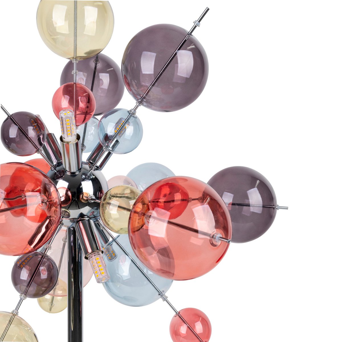 Tafellamp "explosie" pastelkleuren H: 73 cm