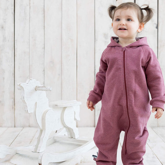OrganicEra Biologische baby-jumpsuit met ritssluiting, bordeaux