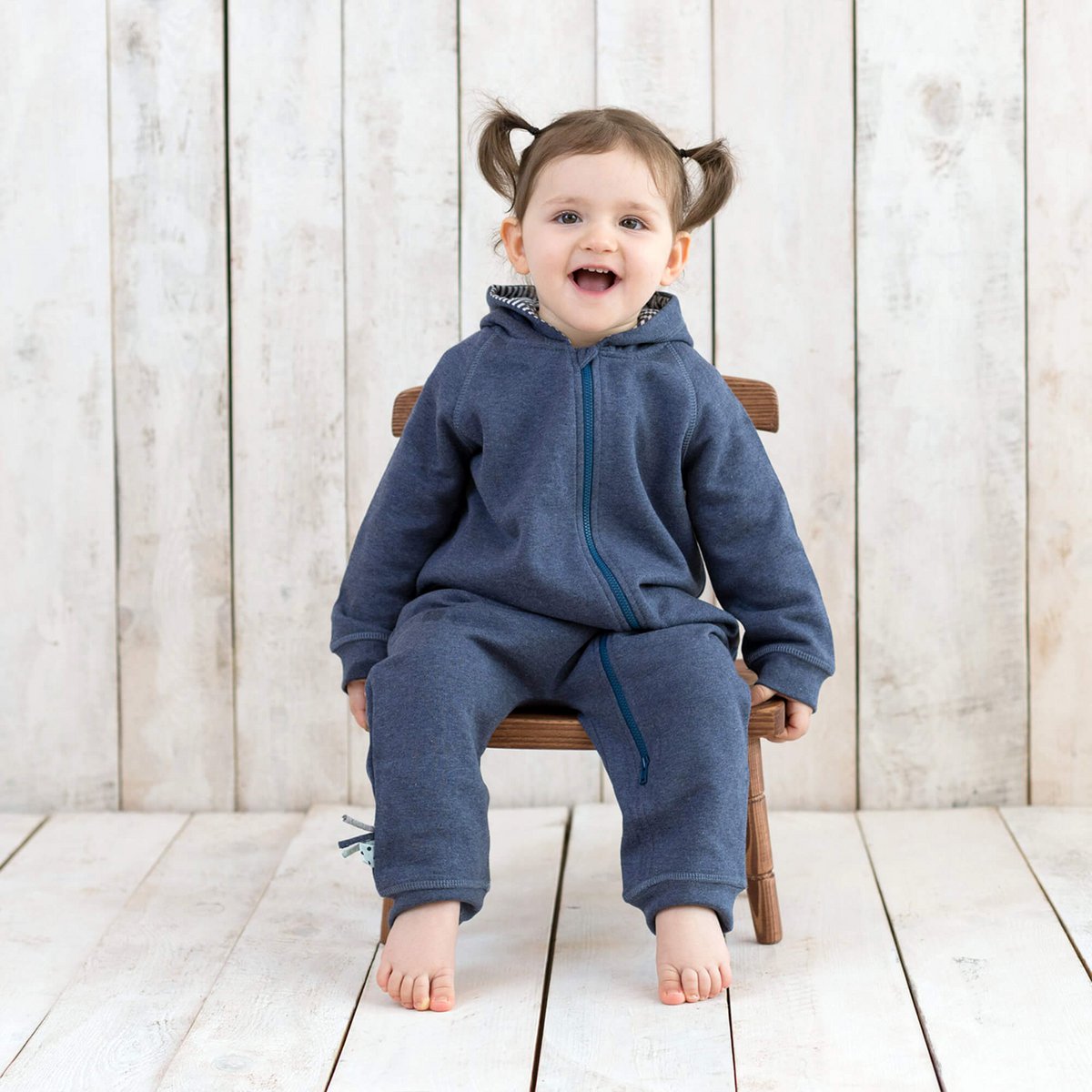 OrganicEra Biologische baby-jumpsuit met ritssluiting, indigo