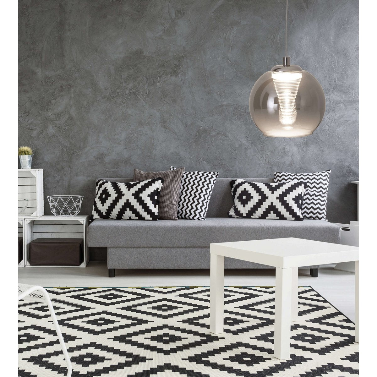 LED -hanger lamp "vaso", hanglamp gemaakt van metaal en glas in antraciet, met stevig ingebouwde LED's, hangende lamp voor eetkamer en woonkamer met een Øvon 14,5 cm.