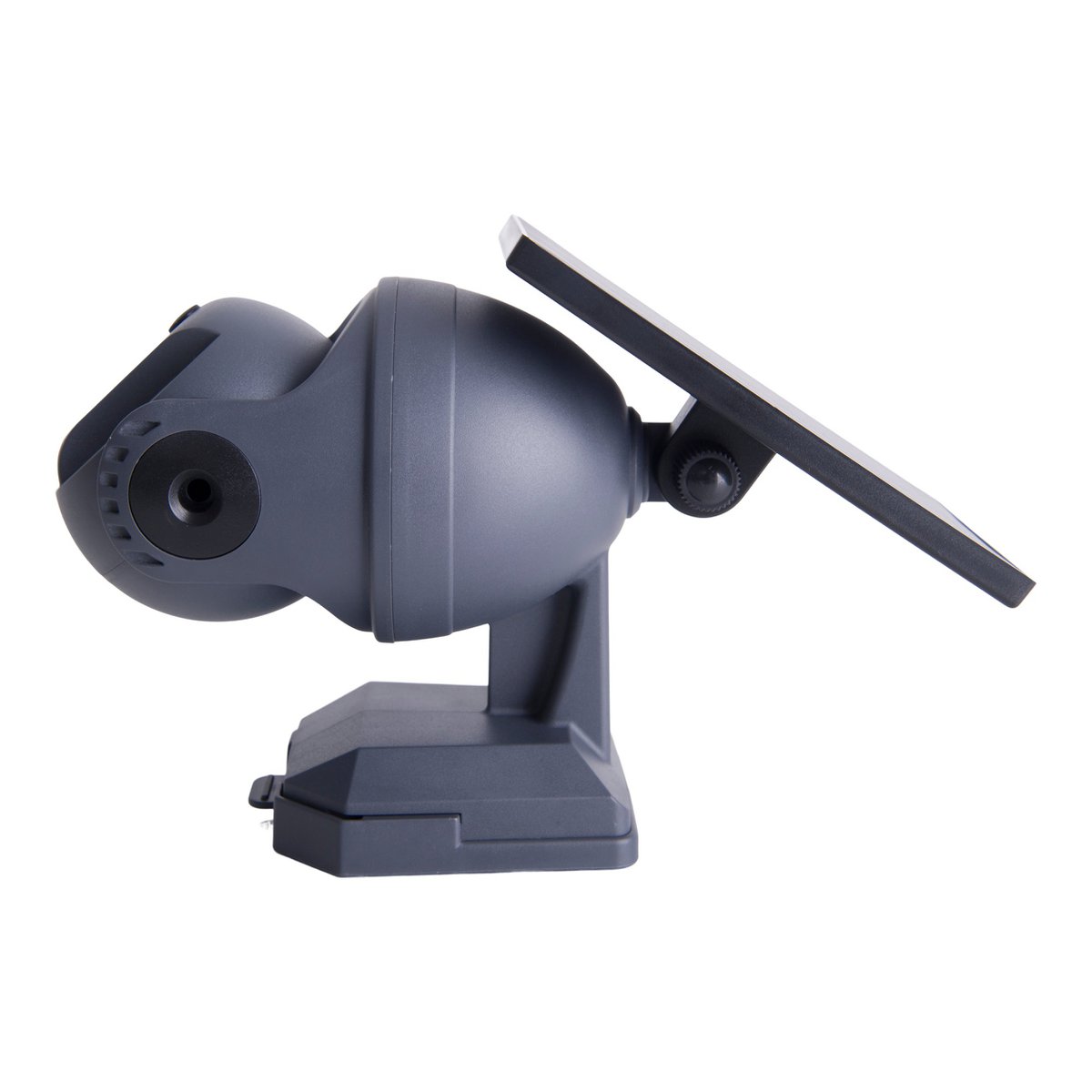 LED -zonne -buitenwandlamp "Moho" met bewegingsdetector en beveiligingscamera -vouw, wandlicht gemaakt van plastic in grijs, met geïntegreerde LED