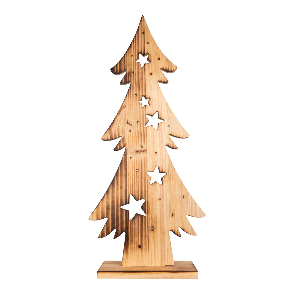 LED Wood Decolum "Fir Tree" groot, gemaakt van natuurlijk hout met vaste LED's, kerstdecoratie voor buiten