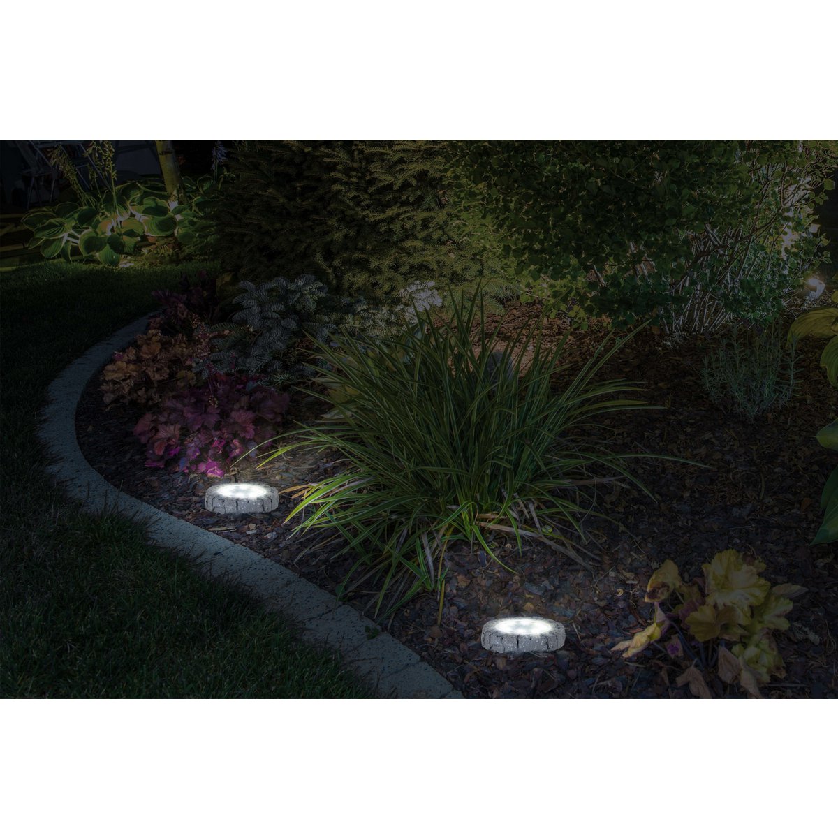 3 Set LED LED Solar-Floor-So-spit "Kian", voor buiten, plastic vloerlamp in grijs, met geïntegreerde LED