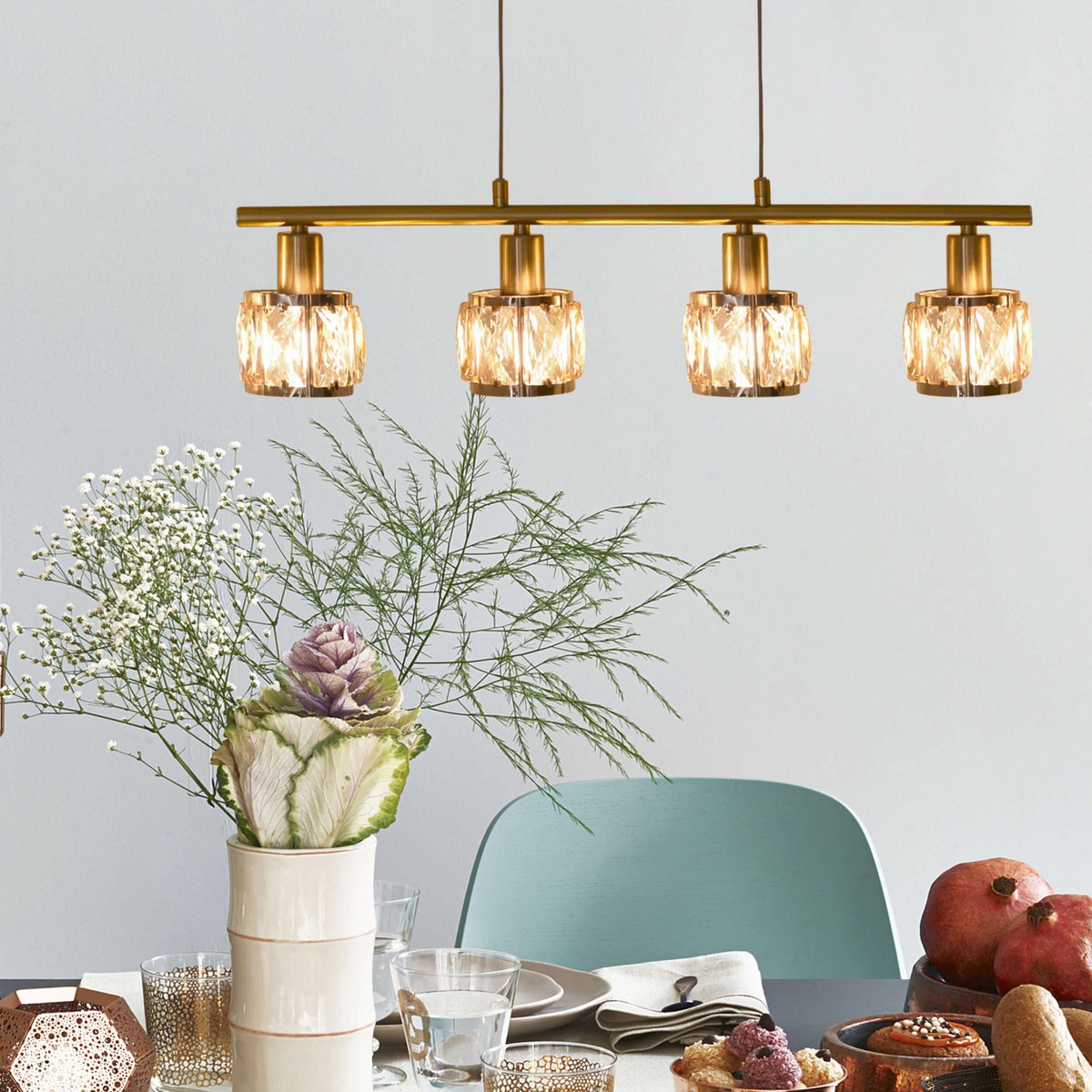 LED balanceerpendellamp "Josefa" E14 kooldraad