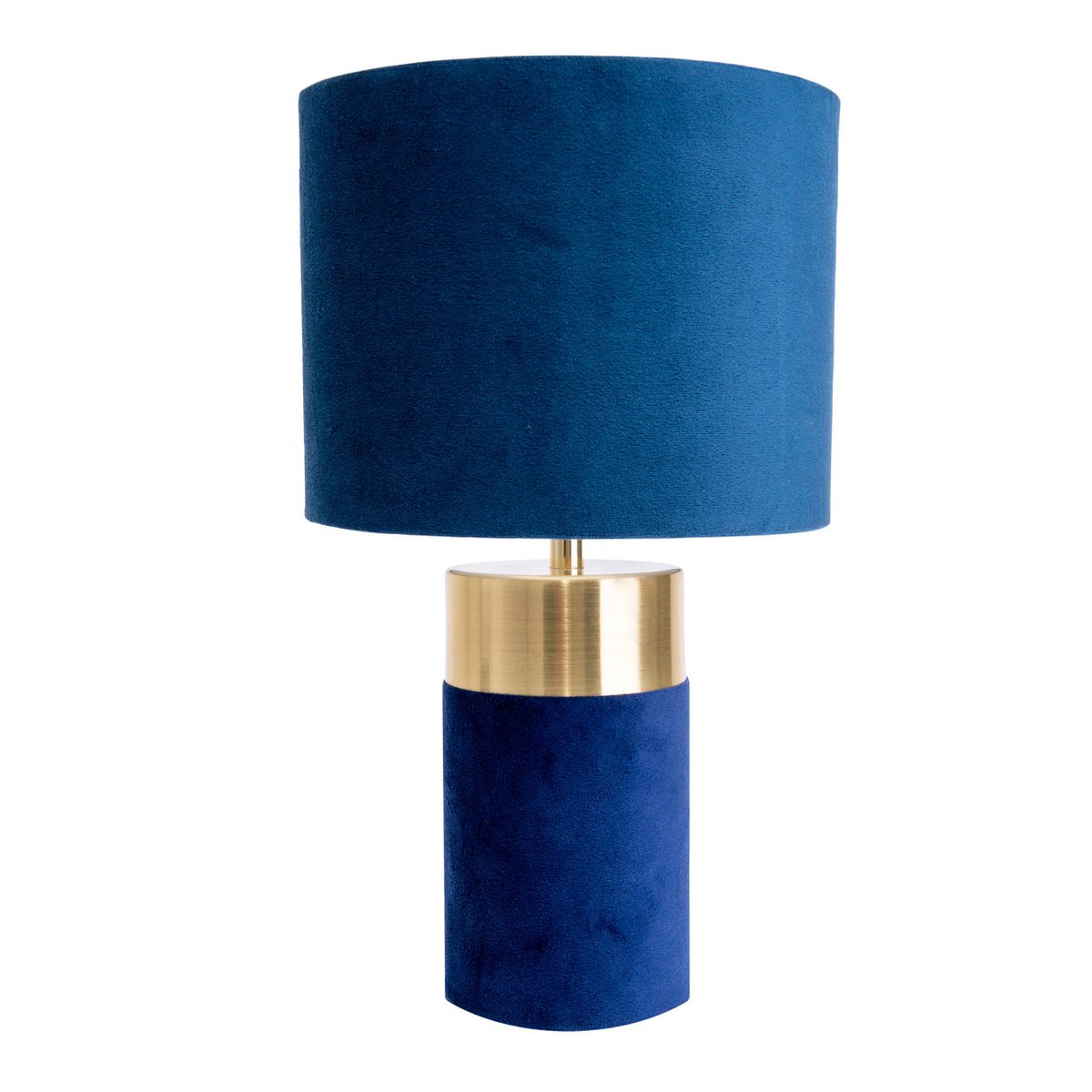 Tafellamp "bordo" 32 cm hoog gemaakt van metaal en velours in goud en blauw, met E14 -versie, lamp voor eetkamer, woonkamer, gang of kantoor