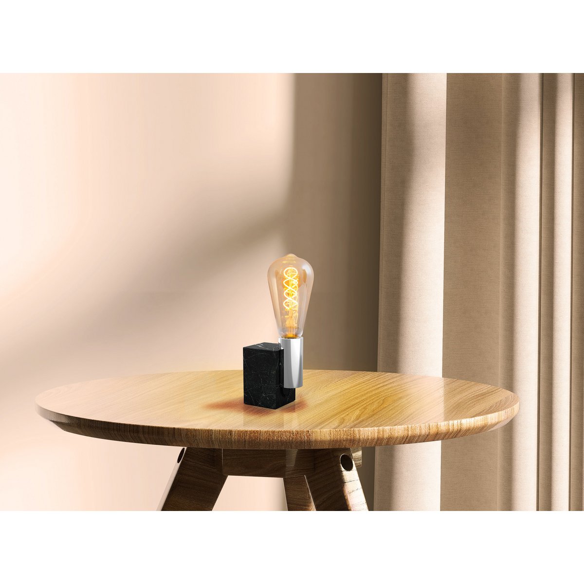 LED-lamp "Dilly" 3-set E27-versie, 4 watt, Ø 6,4 cm, gemaakt van metaal en glas, barnsteen