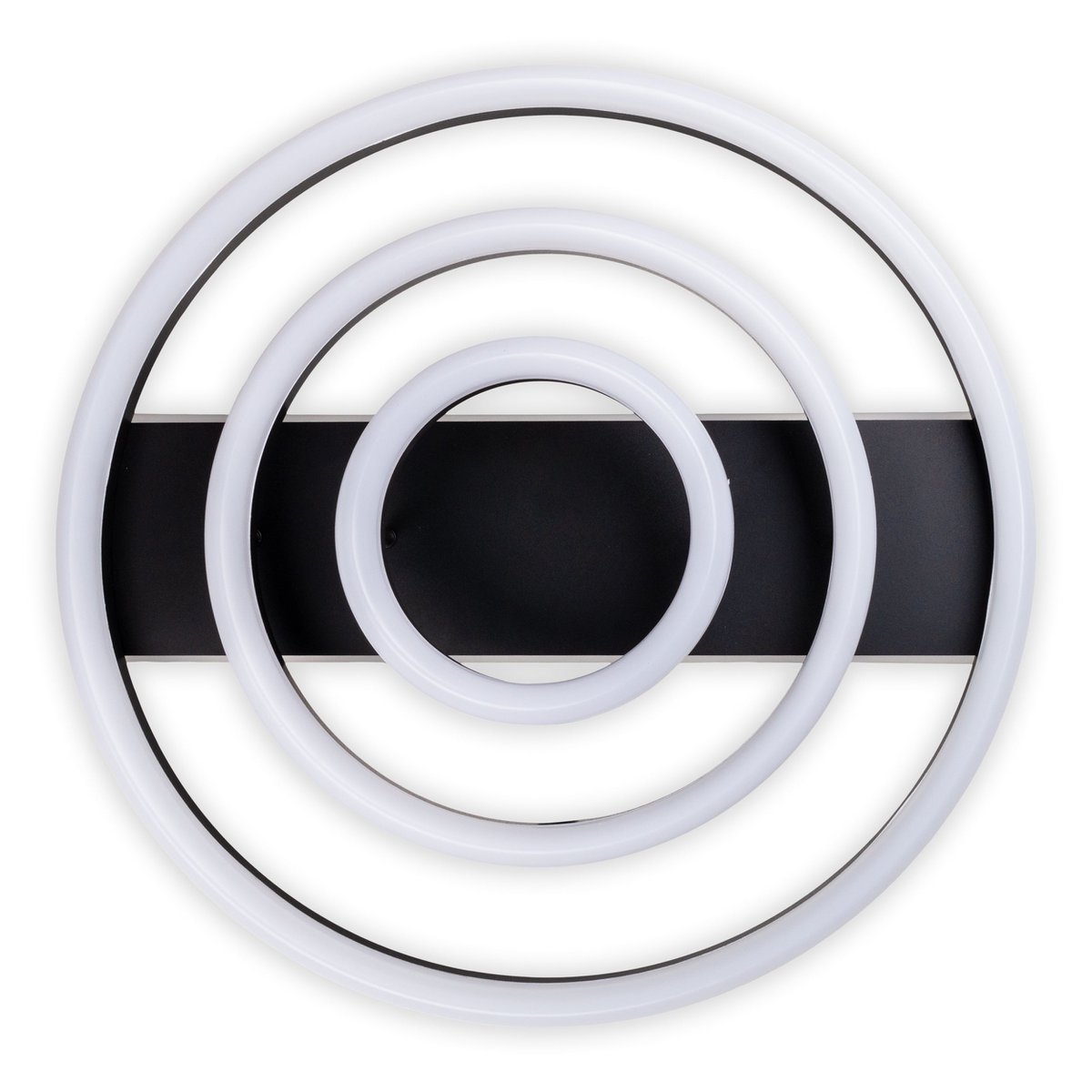 LED CCT-plafondlicht "Circulo" gemaakt van zwart metaal en zandkleurig plastic Ø 60 cm