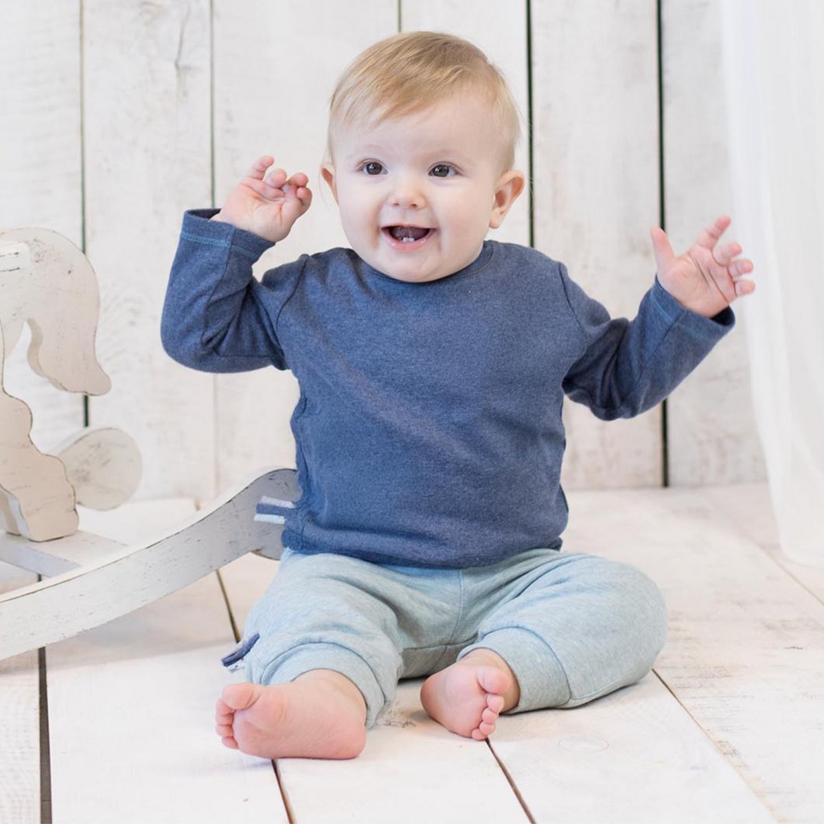 OrganicEra biologische baby-l/s-t-shirt, indigo